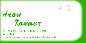 aron kommer business card